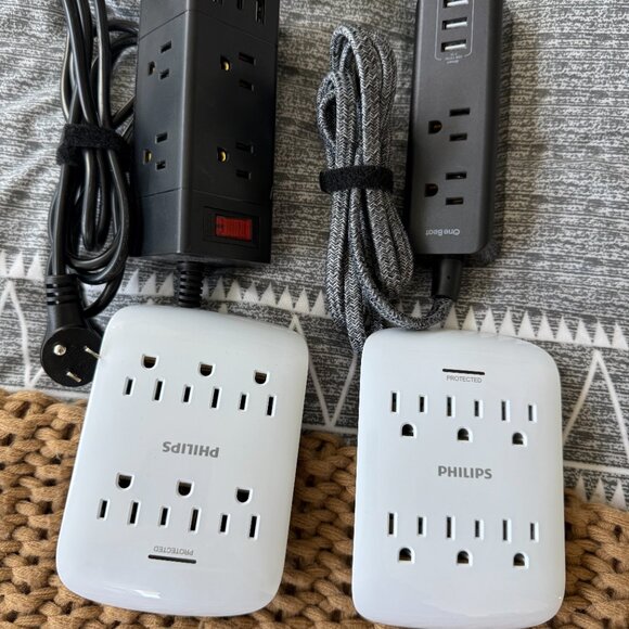 ⚡ Tech Power Bundle — Philips, One Beat, and Tower Surge Protectors (4 Total) - Picture 2 of 5